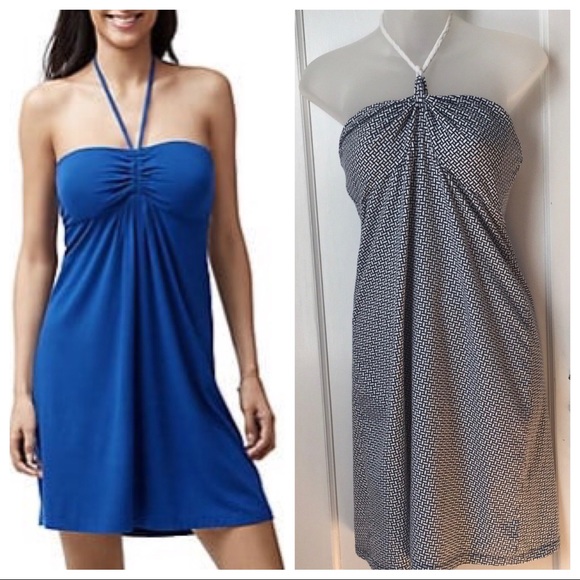 Tommy Bahama Dresses & Skirts - Tommy Bahama Navy and White Printed Halter Dress